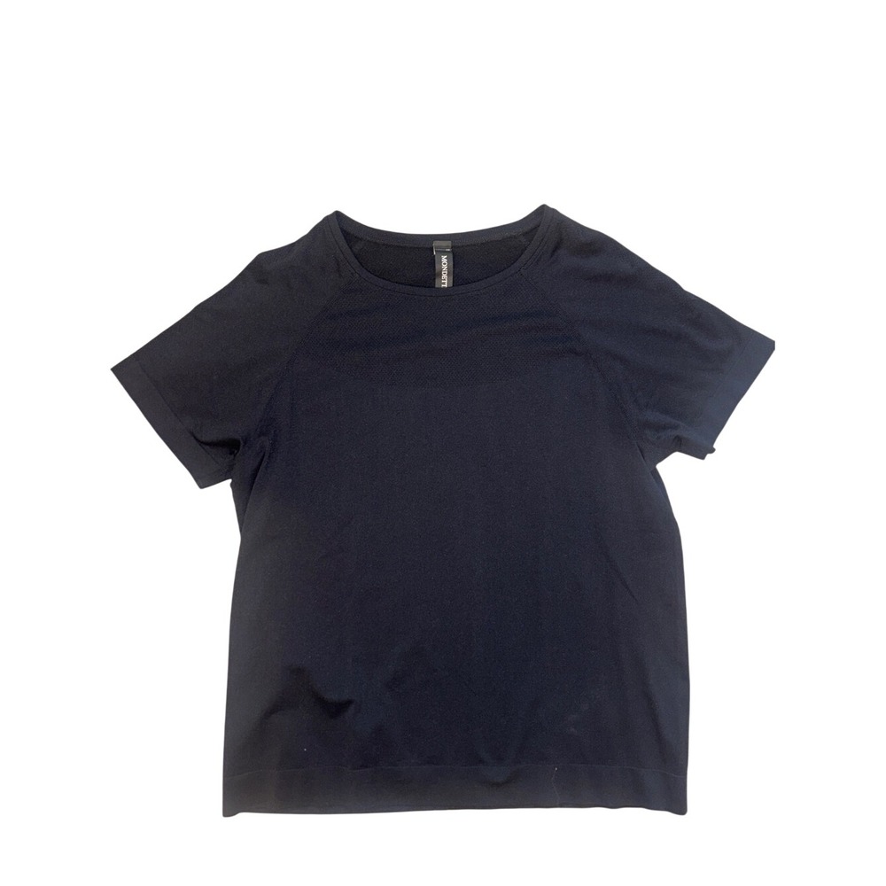 Mondetta Womens XL Black Seamless Short Sleeve Activewear Training Shirt Top